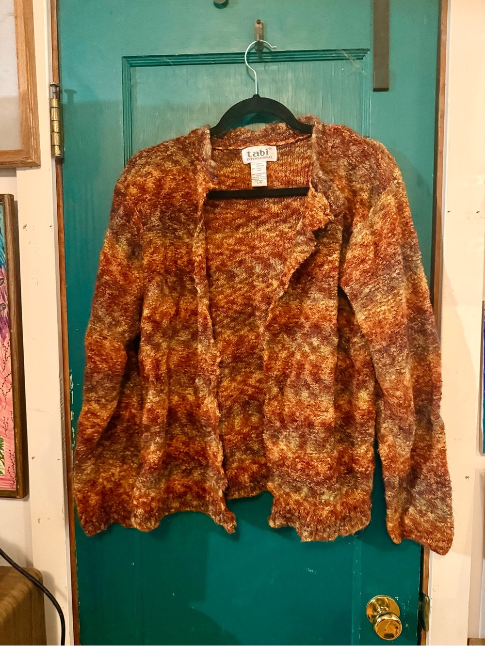 Women's Vintage Y2K Tabi Multicolor Marled Open Cardigan Sweater - Autumn Hues